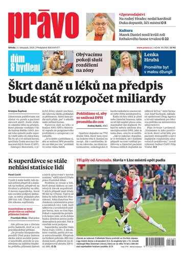 Obálka e-magazínu Deník Právo 5.11.2025