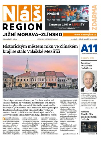 Obálka e-magazínu Náš Region - Jižní Morava/Zlínsko 8/2026