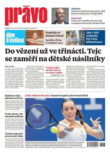 Obálka e-magazínu Deník Právo 22.7.2026