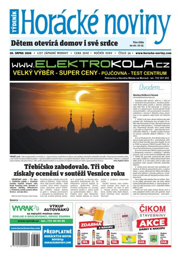 Obálka e-magazínu Horácké Noviny 34/2026