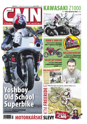 Obálka e-magazínu ČESKÉ MOTOCYKLOVÉ NOVINY 24/2014