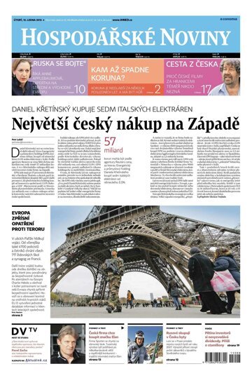 Obálka e-magazínu Hospodářské noviny 008 - 13.1.2015