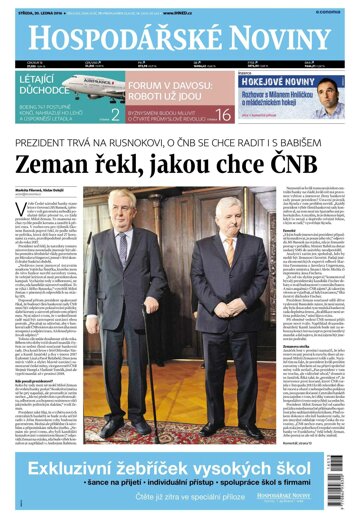 Obálka e-magazínu Hospodářské noviny 013 - 20.1.2016