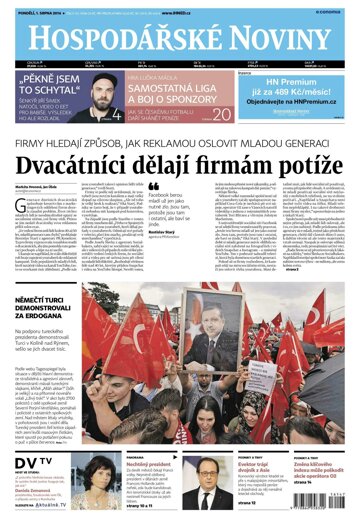 Obálka e-magazínu Hospodářské noviny 147 - 1.8.2016