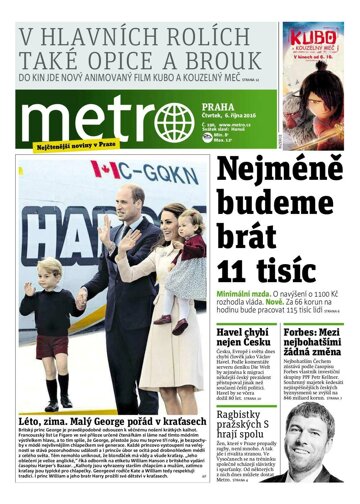 Obálka e-magazínu deník METRO 6.10.2016