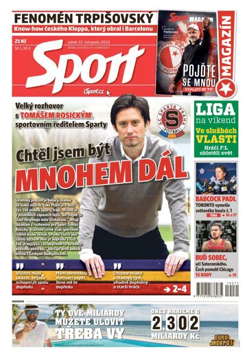 Obálka e-magazínu Sport 22.11.2019