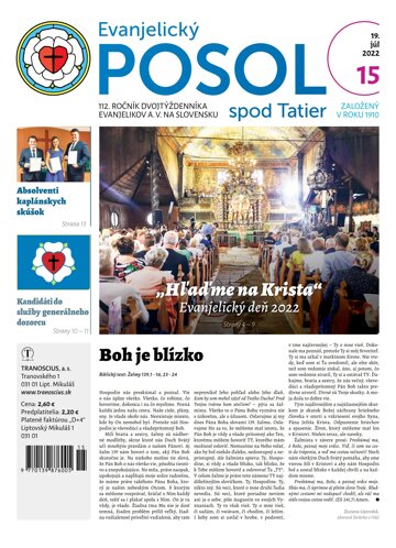 Obálka e-magazínu Evanjelický posol spod Tatier 15/2022