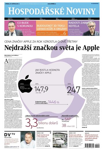 Obálka e-magazínu Hospodářské noviny 101 - 27.5.2015