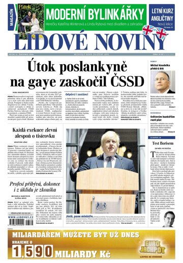 Obálka e-magazínu Lidové noviny 15.7.2016