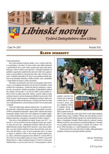 Obálka e-magazínu Libinské noviny 74/2017