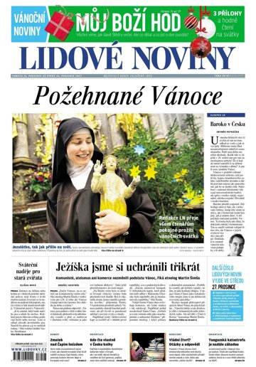 Obálka e-magazínu Lidové noviny 23.12.2017