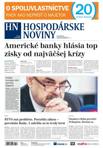 Obálka e-magazínu Hospodárske noviny 19.04.2018