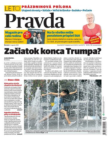 Obálka e-magazínu Pravda 23. 8. 2018