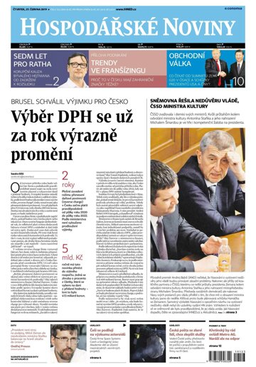 Obálka e-magazínu Hospodářské noviny 123 - 27.6.2019