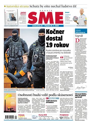 Obálka e-magazínu SME 28.2.2020