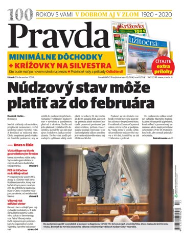 Obálka e-magazínu Pravda 29. 12. 2020