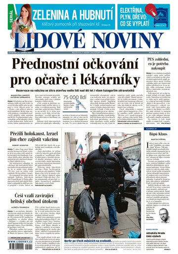 Obálka e-magazínu Lidové noviny 14.1.2021