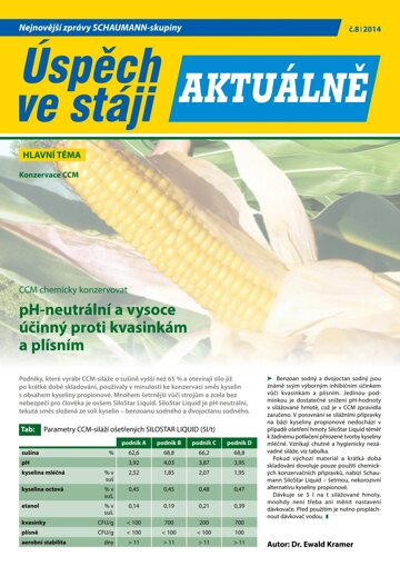 Obálka e-magazínu 2014-08 KOnzervace vlhkého kukuřičného zrna