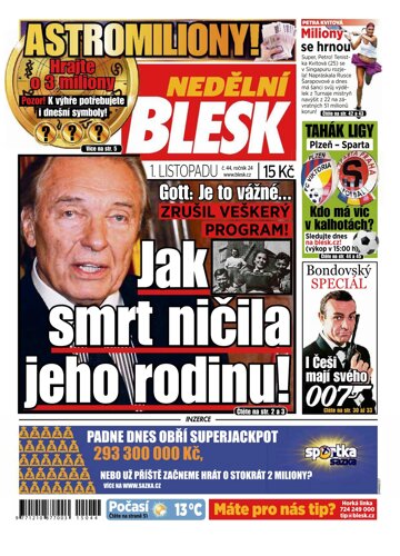 Obálka e-magazínu Nedělní Blesk 1.11.2015