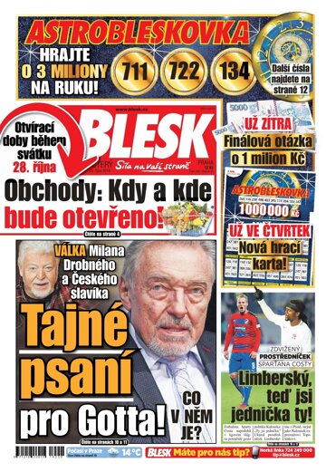 Obálka e-magazínu Blesk 25.10.2016