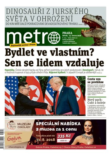 Obálka e-magazínu deník METRO 13.6.2018