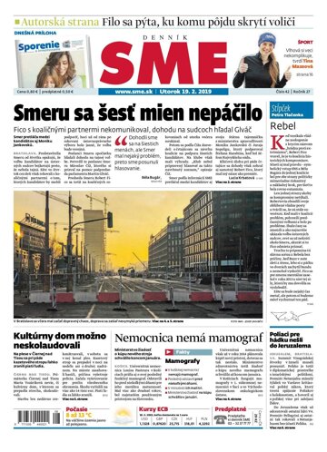 Obálka e-magazínu SME 19.2.2019
