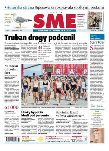 Obálka e-magazínu SME 10.8.2019