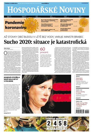 Obálka e-magazínu Hospodářské noviny 084 - 30.4.2020