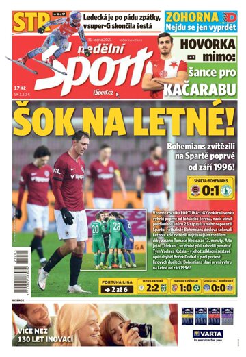 Obálka e-magazínu Nedělní Sport 31.1.2021