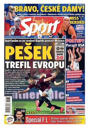 Obálka e-magazínu Sport 29.7.2021