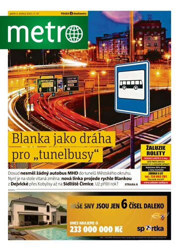 Obálka e-magazínu deník METRO 4.4.2025