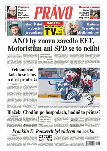 Obálka e-magazínu Deník Právo 12.4.2025