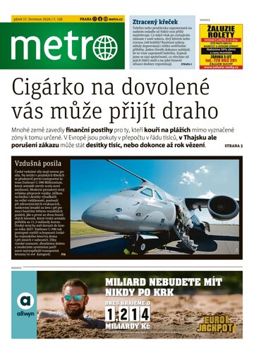 Obálka e-magazínu deník METRO 17.7.2026