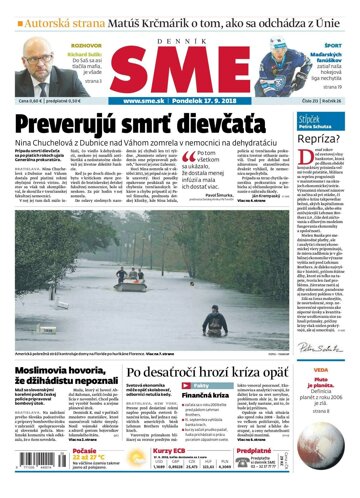 Obálka e-magazínu SME 17.9.2018