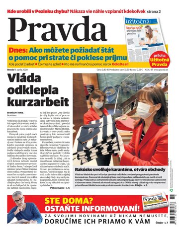 Obálka e-magazínu Pravda 15. 4. 2020