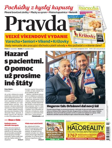 Obálka e-magazínu Pravda 25. 11. 2022