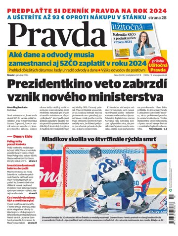 Obálka e-magazínu Pravda 3. 1. 2024