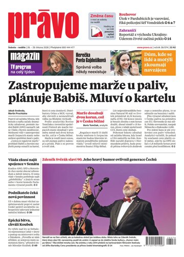 Obálka e-magazínu Deník Právo 28.3.2026