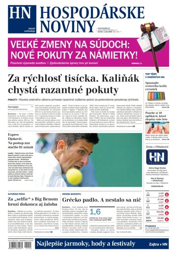 Obálka e-magazínu Hospodárske noviny 02.07.2015