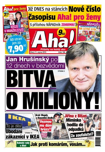 Obálka e-magazínu AHA! 11.8.2015