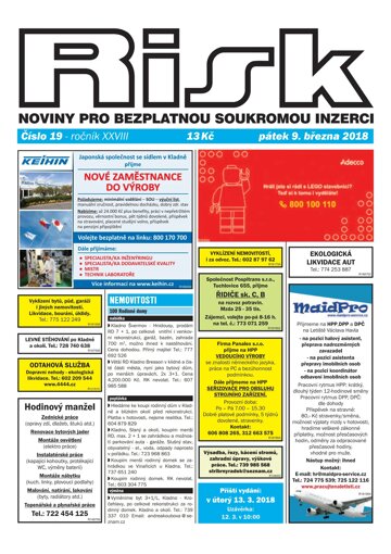 Obálka e-magazínu Risk 19/2018