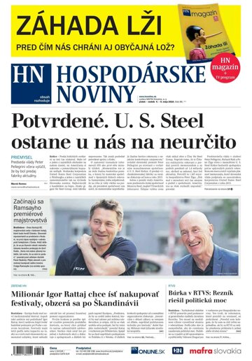 Obálka e-magazínu Hospodárske noviny 04.05.2018