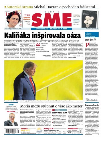 Obálka e-magazínu SME 26.9.2019