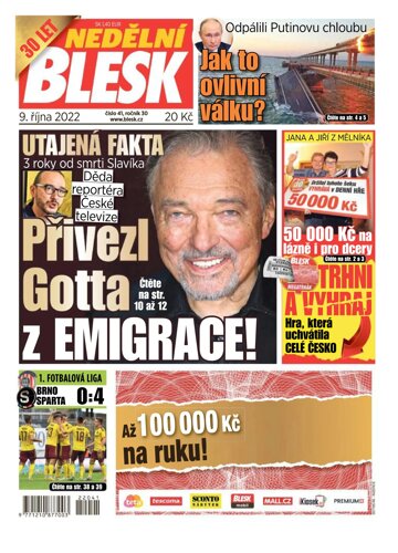 Obálka e-magazínu Nedělní Blesk 9.10.2022
