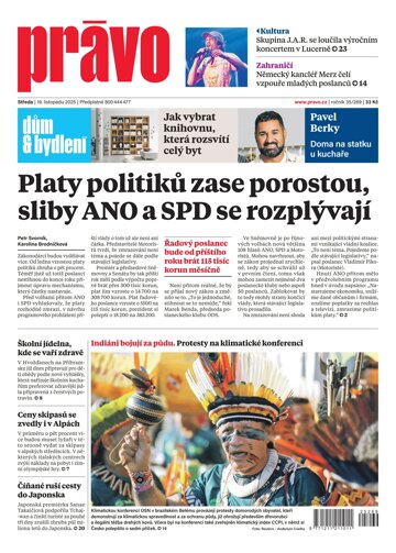 Obálka e-magazínu Deník Právo 19.11.2025