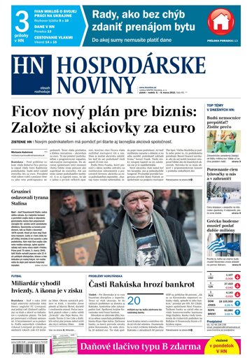Obálka e-magazínu Hospodárske noviny 06.03.2015