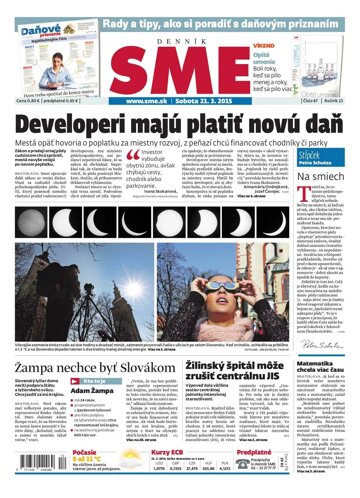 Obálka e-magazínu SME 21.3.2015