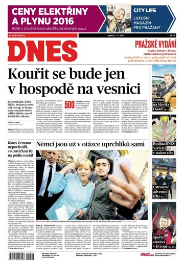 Obálka e-magazínu MF Dnes 27.11.2015