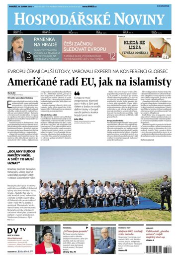 Obálka e-magazínu Hospodářské noviny 074 - 18.4.2016