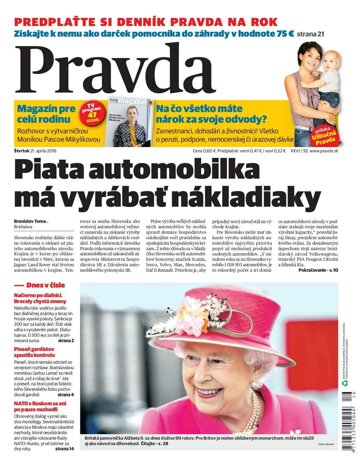 Obálka e-magazínu Pravda 21.4.2016
